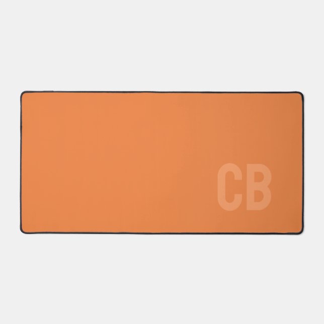 Trend Colour Fresh Tangerine Monogram Desk Mat (Front)