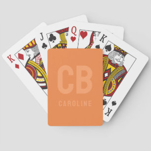 Trend Colour Fresh Tangerine Monogram Playing Card
