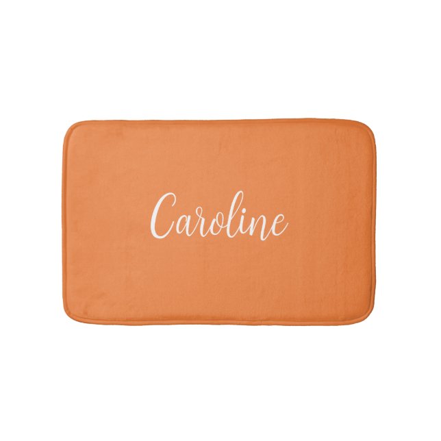 Trend Colour Fresh Tangerine Name Bath Mat (Front)