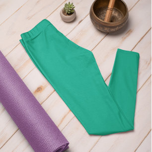 Trend Colour Jade Green Solid Leggings
