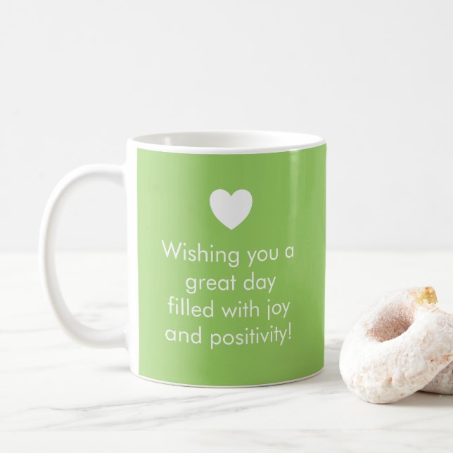 Trend Colour Kiwi Green - Name / Positivity Mug (With Donut)
