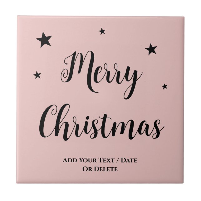 Trend Colour Light Pink Christmas Ceramic Tile (Front)