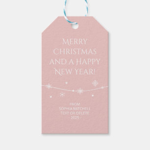 Trend Colour - Light Pink Snowflake Gift Tags