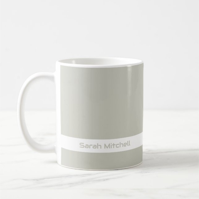 Trend Colour - Light Silver Grey Name Mug (Left)