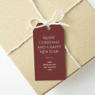 Trend Colour Mahogany Brown Minimalist  Gift Tags