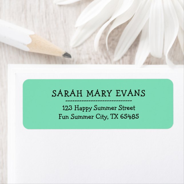 Trend Colour - Minty Green Return Address Labels (Insitu)