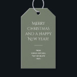 Trend Colour Muted Greenish Grey Christmas Gift Tags<br><div class="desc">Solid muted greenish grey / dark sage gift tag from our "Trendy Pink Christmas Colour Collection". You can customise the text, and if you don't need it, you can easily delete it. These stylish and minimalist gift tags are perfect for your Christmas holiday gifting, and they're also nice for business...</div>