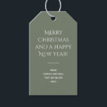 Trend Colour Muted Greenish Grey Christmas Gift Tags<br><div class="desc">Solid muted greenish grey / dark sage gift tag from our "Trendy Pink Christmas Colour Collection". You can customise the text, and if you don't need it, you can easily delete it. These stylish and minimalist gift tags are perfect for your Christmas holiday gifting, and they're also nice for business...</div>