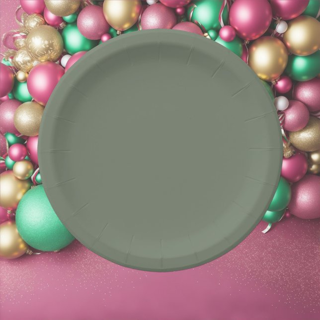 Trend Colour Muted Greenish Grey Paper Plate (Creator Uploaded)