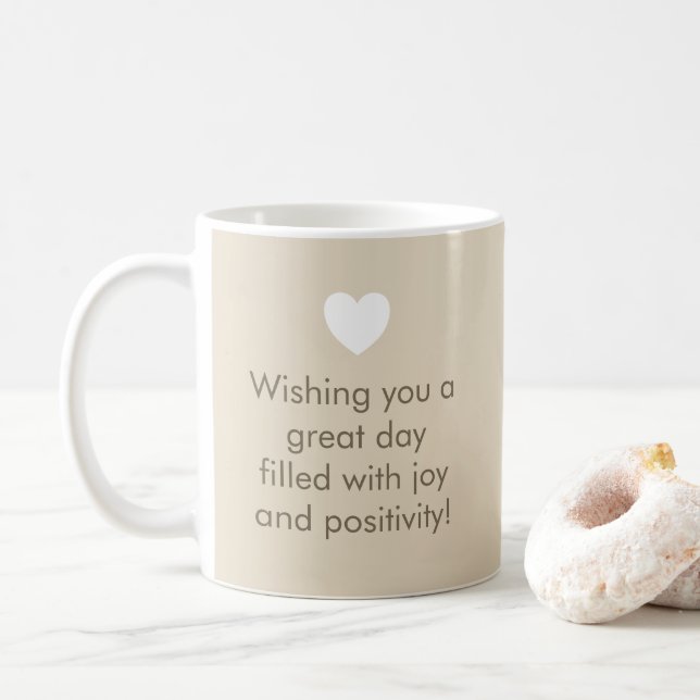 Trend Colour Natural Beige - Name / Positivity Mug (With Donut)