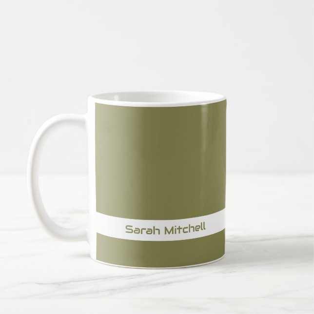 Trend Colour - Olive Green Name Mug (Left)