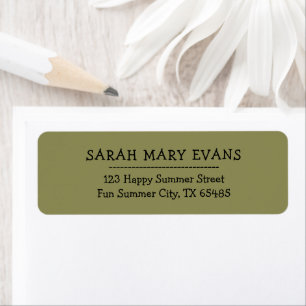 Trend Colour - Olive Green Return Address Labels