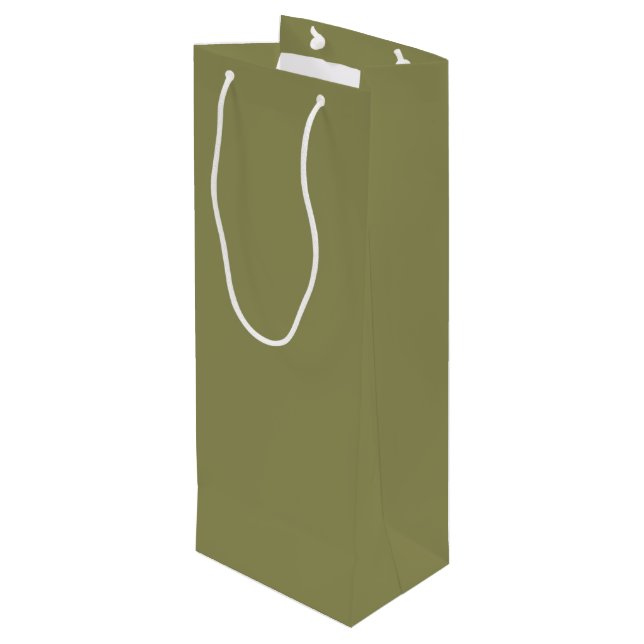 Trend Colour - Olive Green Wine Gift Bag (Back Angled)