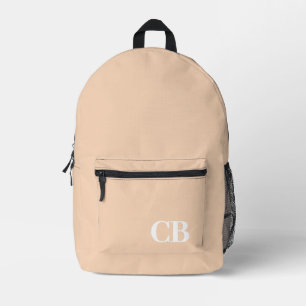 Trend Colour Peach Blush Monogram Printed Backpac Backpack