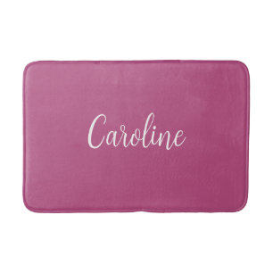 Trend Colour Pink Purple Berry Name Bath Mat