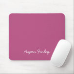 Trend Colour Pink Purple Berry Name Mousepad<br><div class="desc">Mousepad in solid pink purple berry colour. Modern and stylish Mousepad with a customisable name in a cute handwritten looking font. Its simple and clean design in a solid colour offers a timeless and classic appeal. Explore our trendy colours for more products in the same colour or discover other stylish...</div>