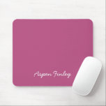 Trend Colour Pink Purple Berry Name Mousepad<br><div class="desc">Mousepad in solid pink purple berry colour. Modern and stylish Mousepad with a customisable name in a cute handwritten looking font. Its simple and clean design in a solid colour offers a timeless and classic appeal. Explore our trendy colours for more products in the same colour or discover other stylish...</div>