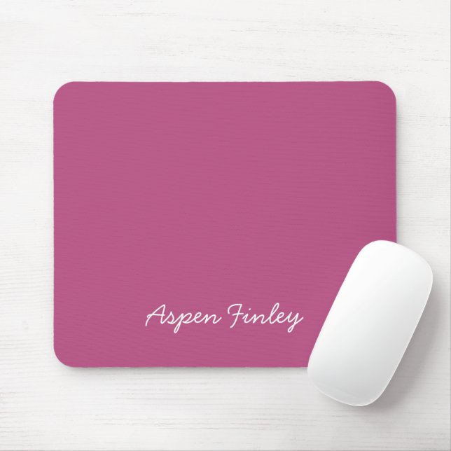 Trend Colour Pink Purple Berry Name Mousepad (With Mouse)
