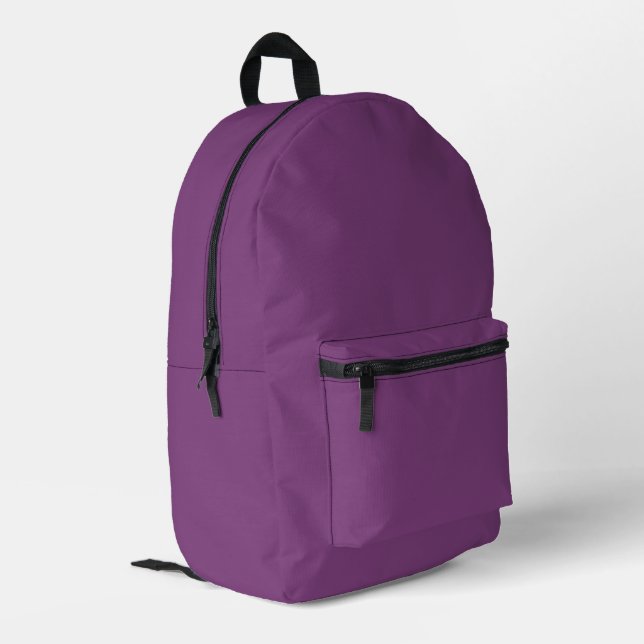 Trend Colour - Plum Purple Printed Backpack (Back Corner Left)