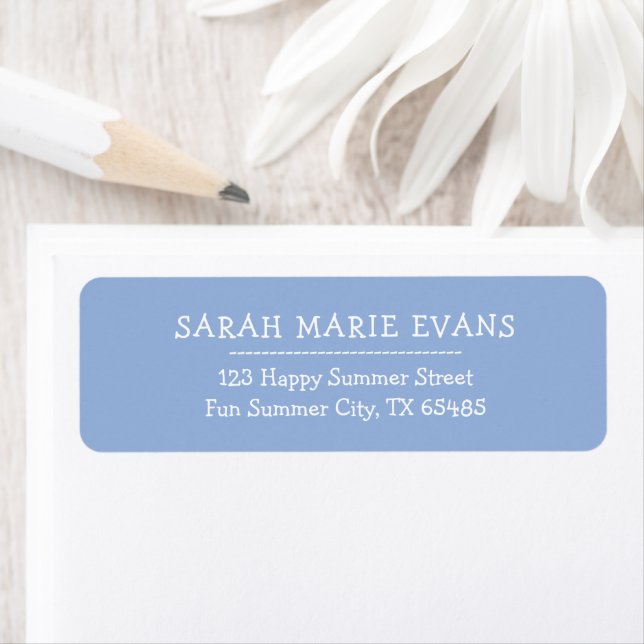 Trend Colour - Powder Blue Return Address Labels (Insitu)