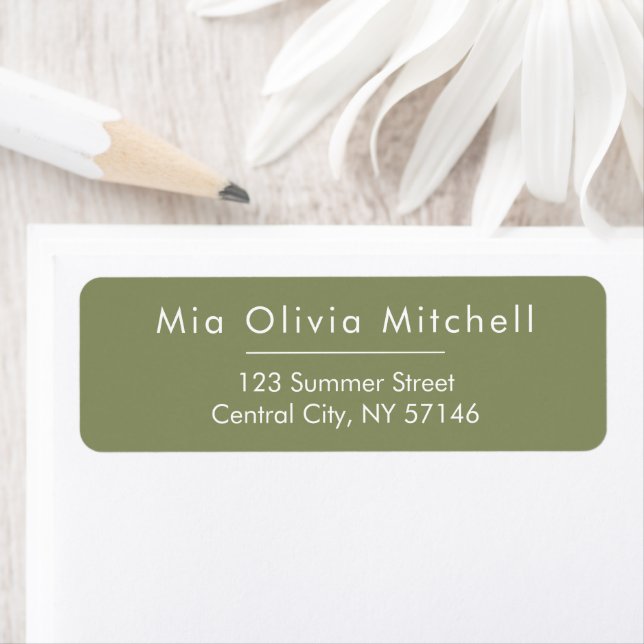 Trend Colour Reed Green Minimal Address Labels (Insitu)