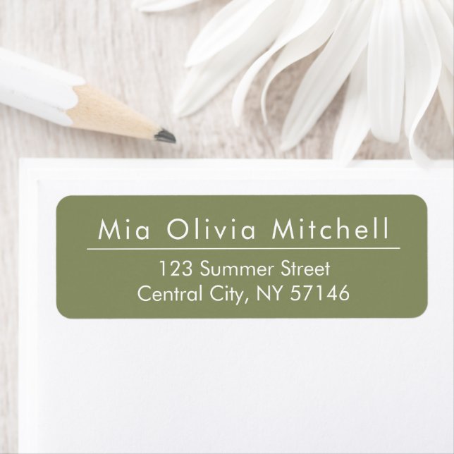 Trend Colour Reed Green - Modern Address Labels (Insitu)