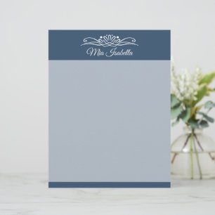 Trend Colour Serious Blue Classic Name Letterhead