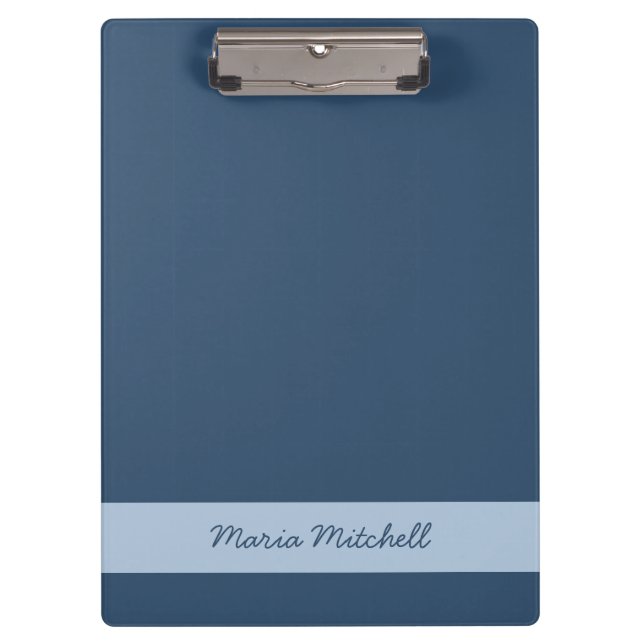 Trend Colour - Serious Blue Clipboard With Name (Front)