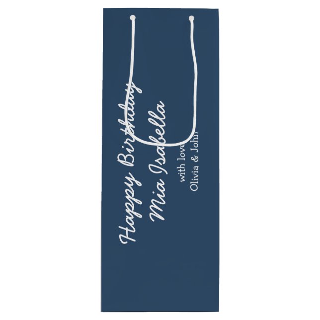 Trend Colour - Serious Blue Customisable Gift Bag (Front)