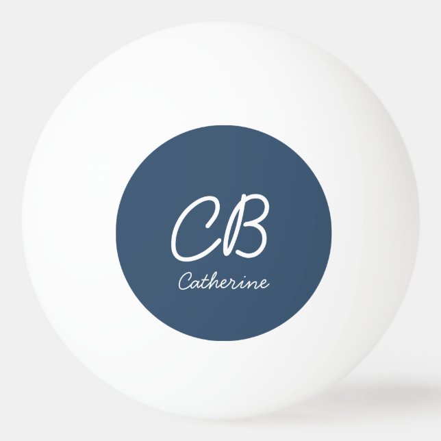 Trend Colour Serious Blue Name Ping Pong Ball (Front)