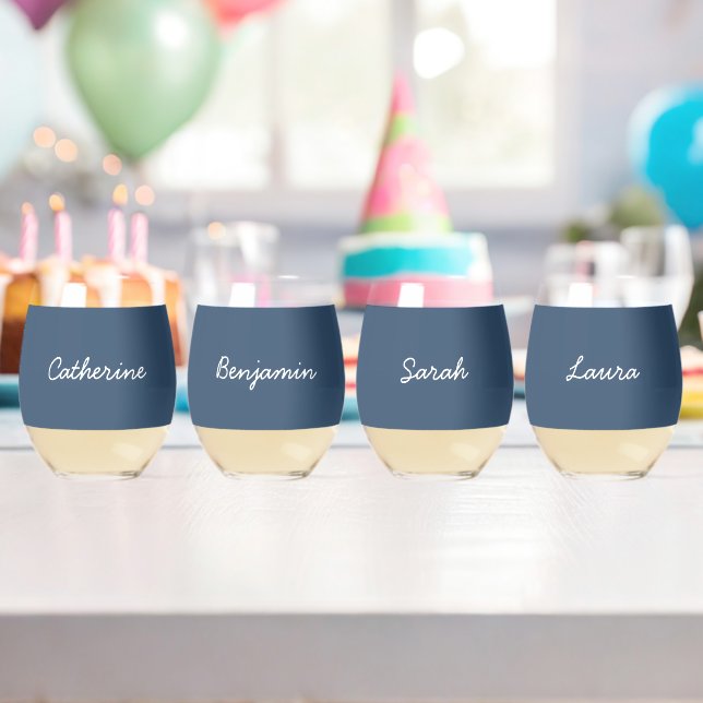 Trend Colour Serious Blue Personalizable Glasses  (Insitu (Birthday))