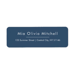 Trend Colour Serious Blue Simple Address Labels