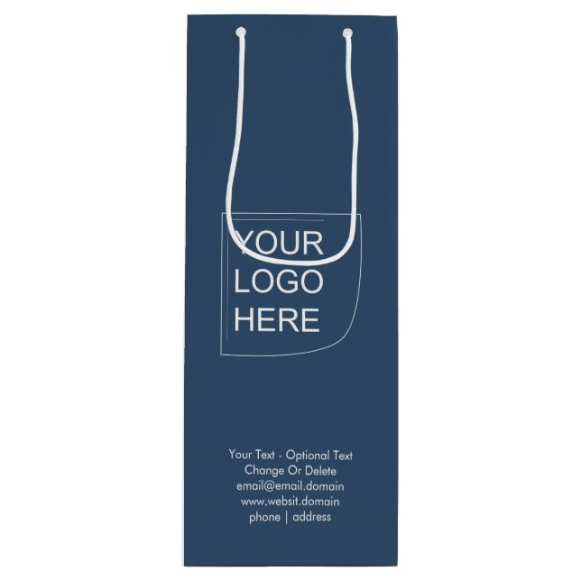 Trend Colour - Serious Blue Wine Logo Gift Bag (Front)