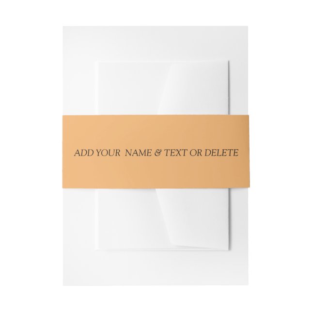 Trend Colour Soft Orange Invitation Belly Band  (Front Example)