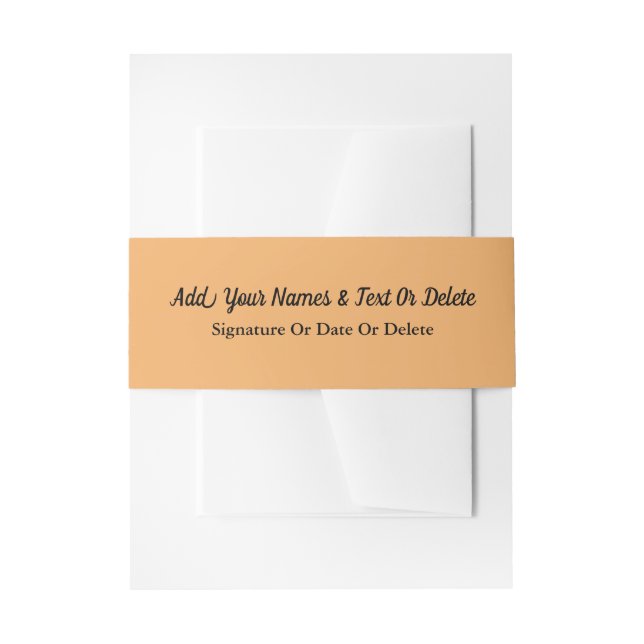 Trend Colour Soft Orange Invitation Belly Band  (Front Example)
