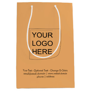 Trend Colour - Soft Orange Medium Logo Gift Bag