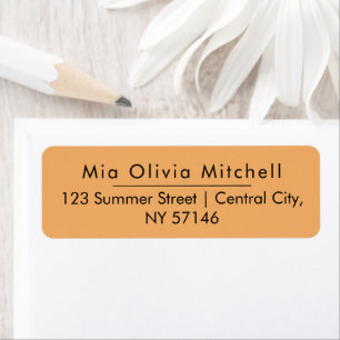 Trend Colour Soft Orange Minimalist Address Labels