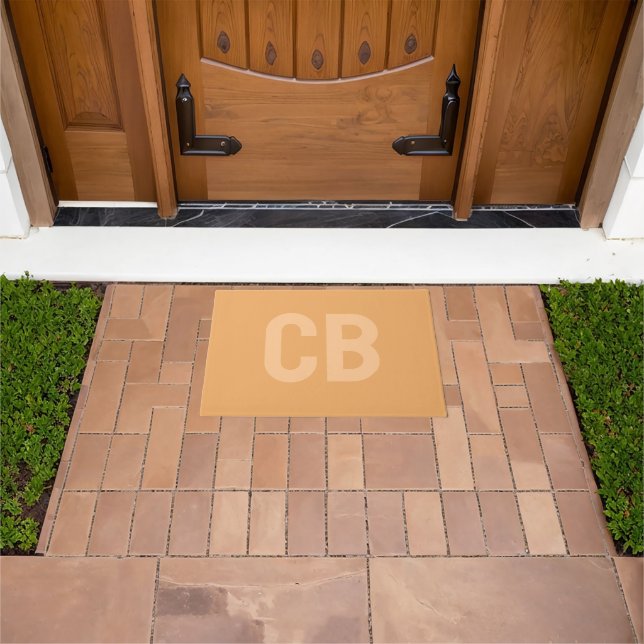 Trend Colour Soft Orange Monogram Doormat (Outdoor)