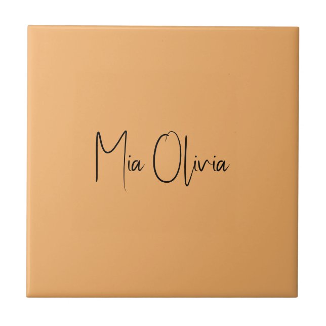 Trend Colour - Soft Orange Name Ceramic Tile (Front)