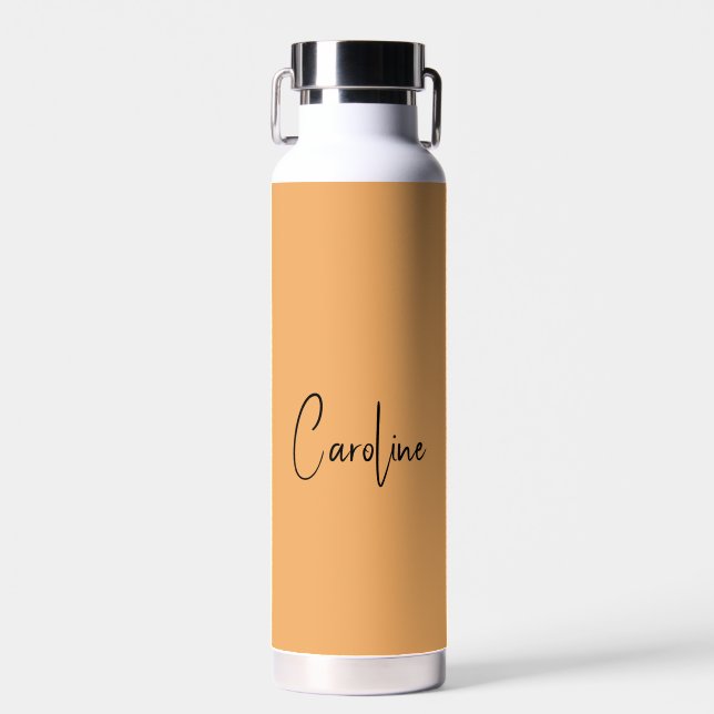 Trend Colour Soft Orange Name Water Bottle (Front)