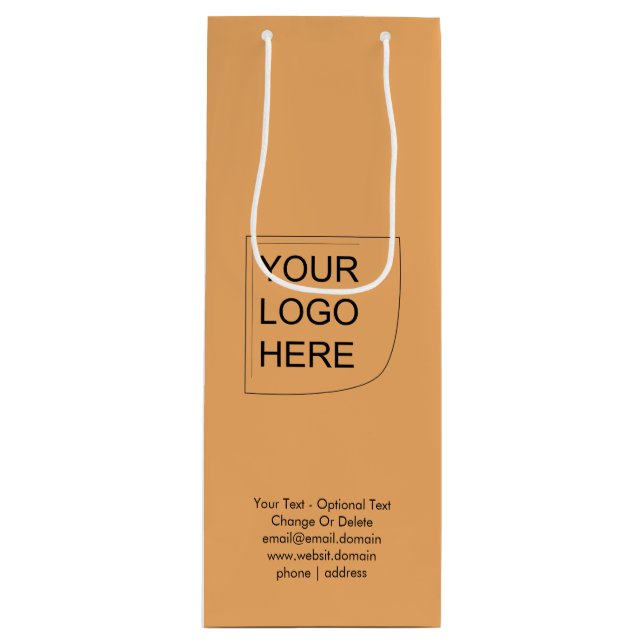 Trend Colour - Soft Orange Wine Logo Gift Bag (Front)