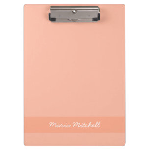Trend Colour - Soft Peach Clipboard With Name