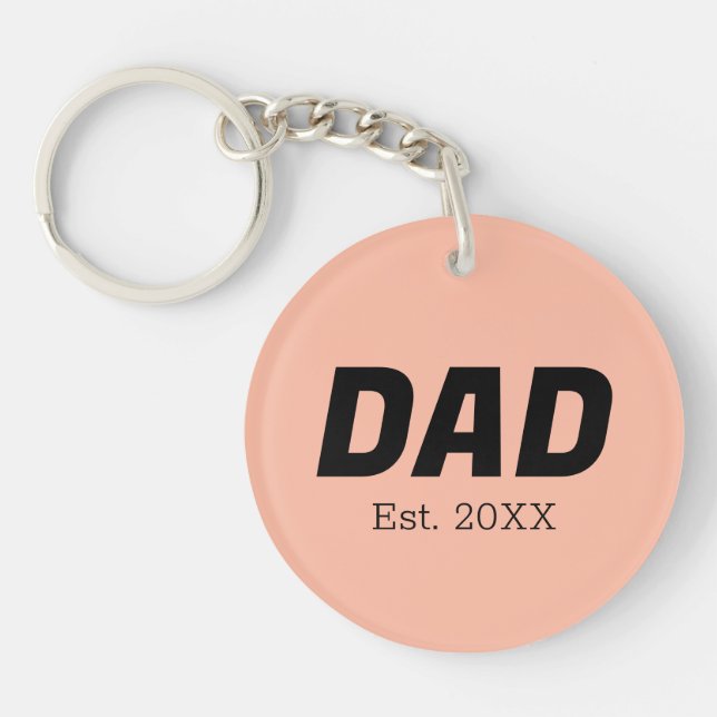 Trend Colour - Soft Peach Dad Est. Keychain (Front)