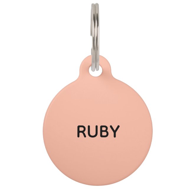 Trend Colour Soft Peach Help Pet ID Tag (Front)