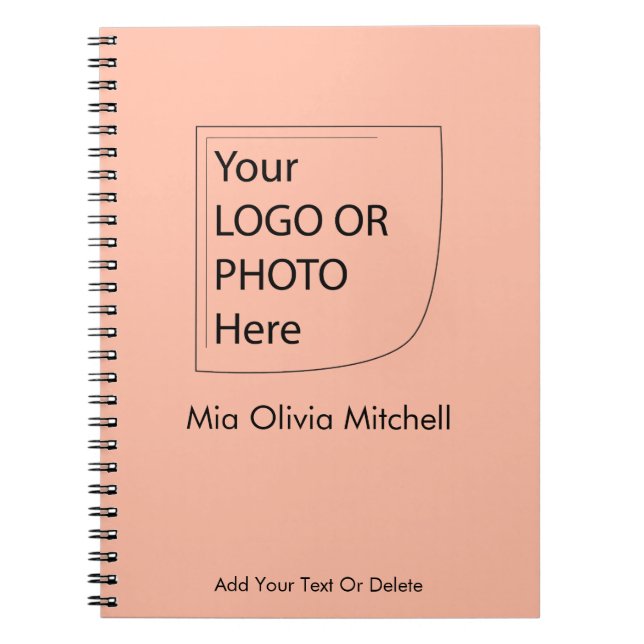 Trend Colour Soft Peach - Logo/Photo Notebook (Front)