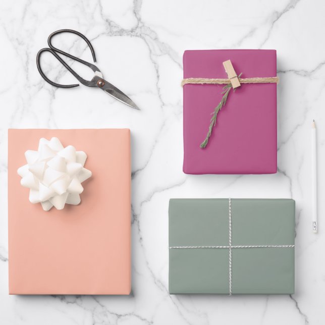 Trend Colour - Soft Peach Mix Wrapping Paper Sheet (Front)