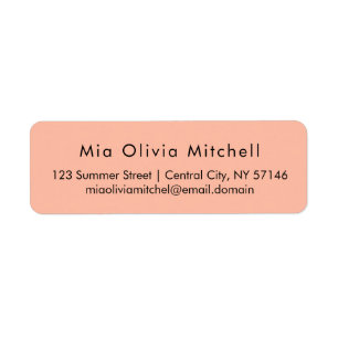 Trend Colour Soft Peach Modern Address Labels
