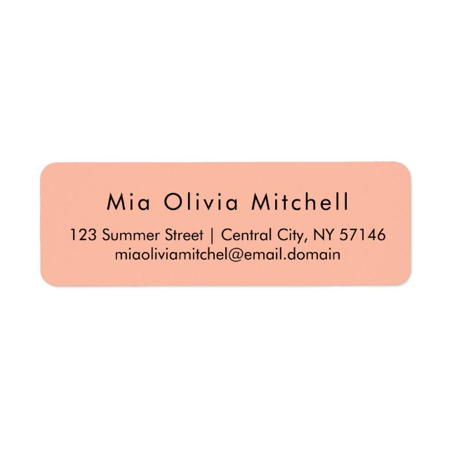 Trend Colour Soft Peach Modern Address Labels (Front)