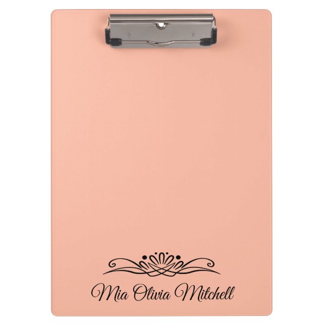 Trend Colour - Soft Peach Name Clipboard (Front)
