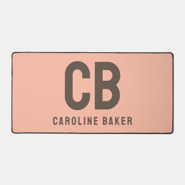 Trend Colour Soft Peach Name Desk Mat (Front)